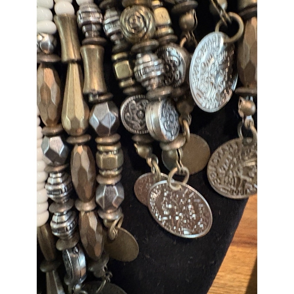 Bib Necklace Resin Seed Beads Tassel Tribal African Long Fringe Boho Festival - Picture 4 of 15